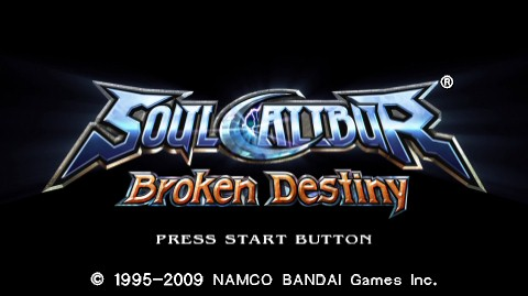 Soul Calibur: Broken Destiny title screen for PSP